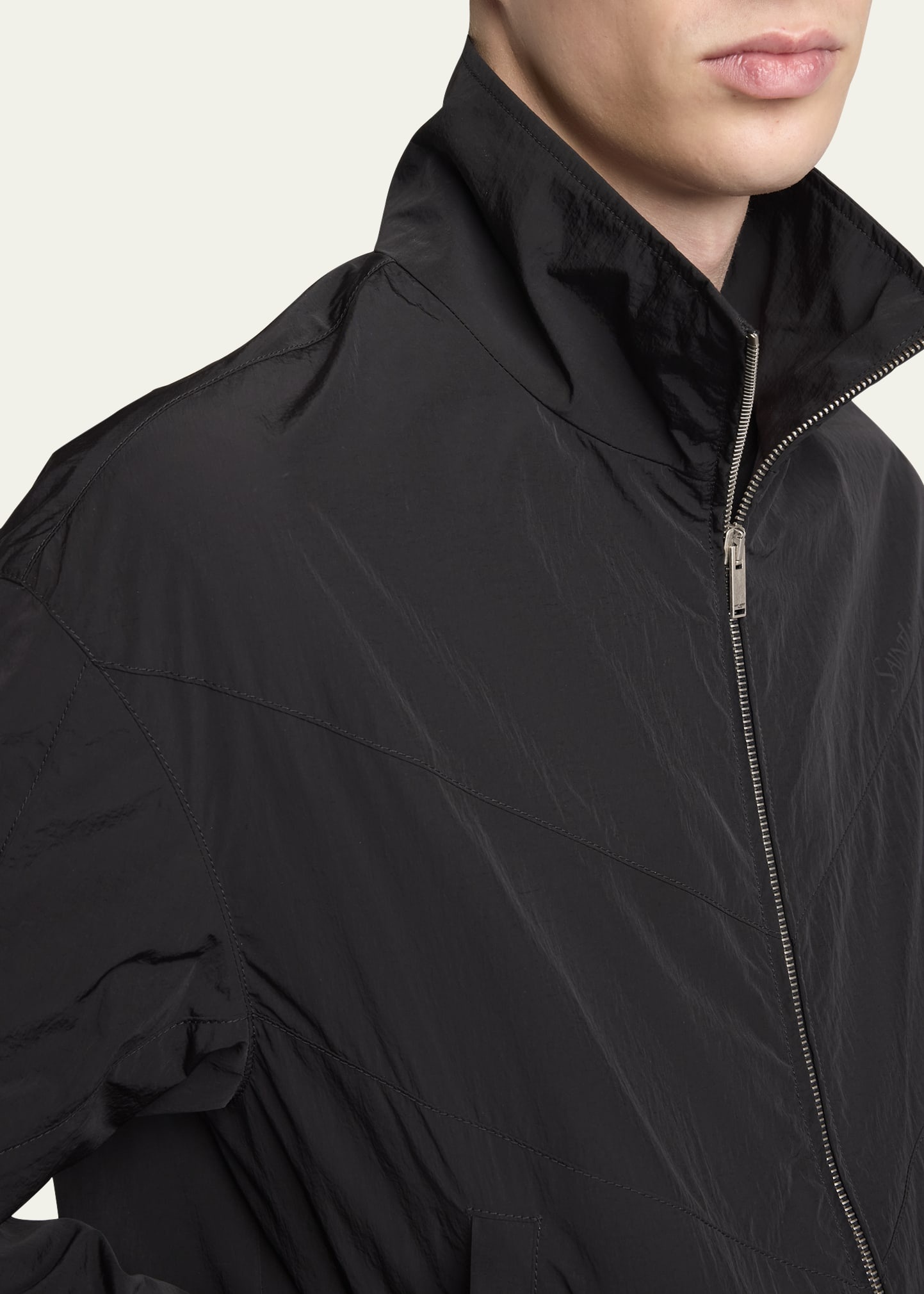 Men's Brushed Nylon Zip Blouson Jacket - 5