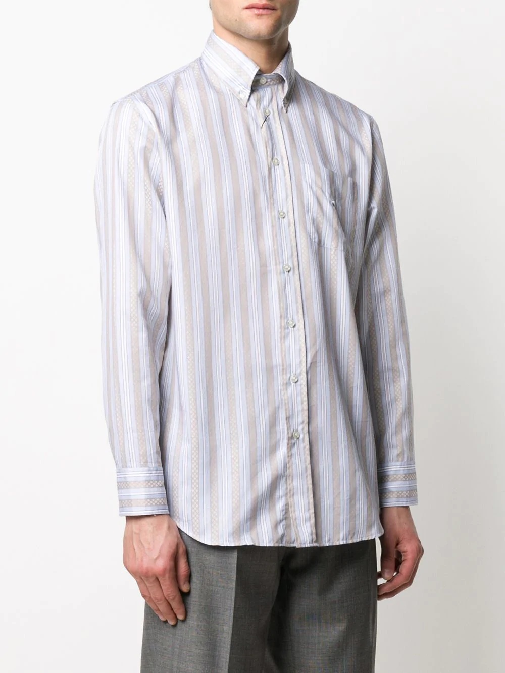 long sleeve striped pattern shirt - 3