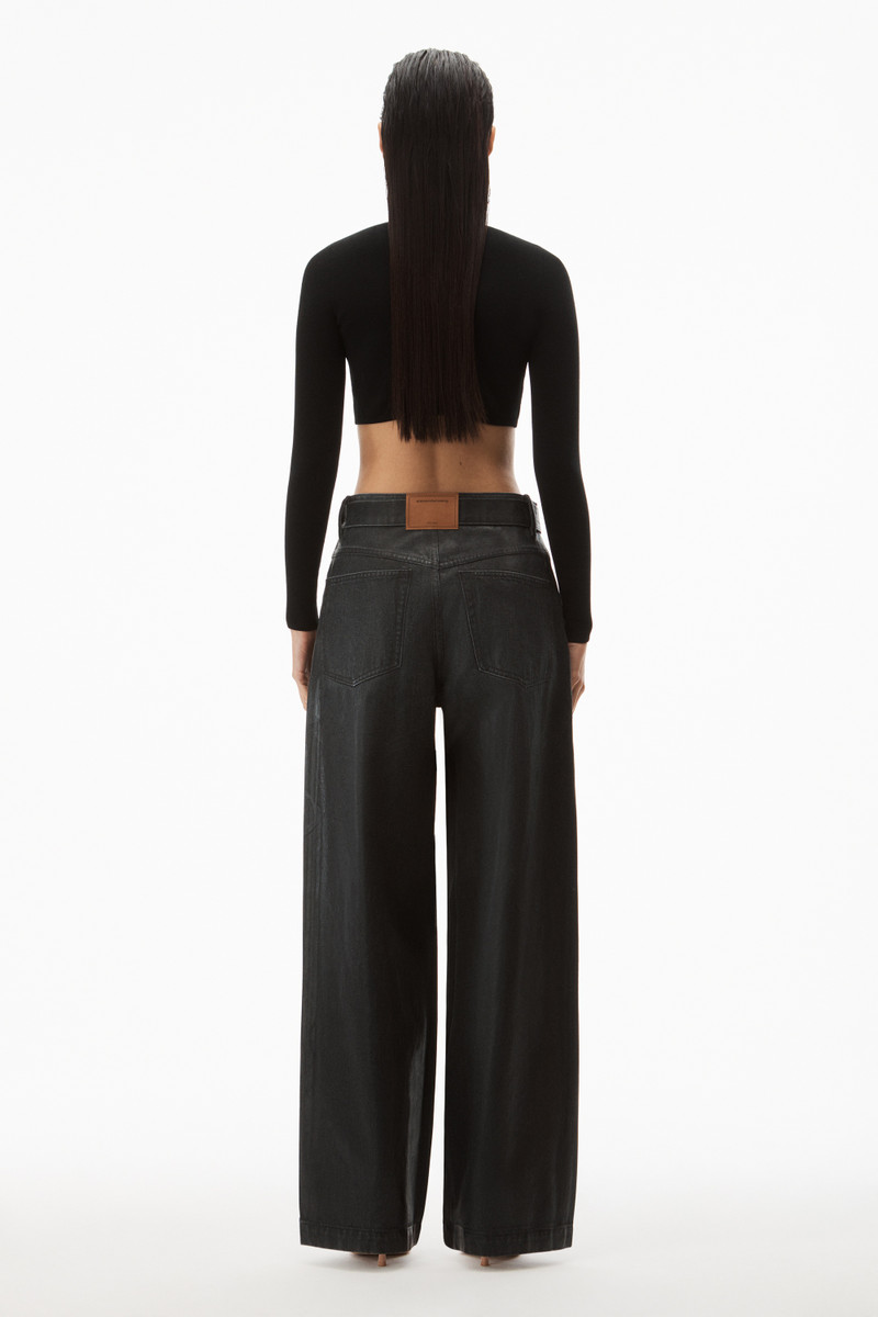 JACQUARD LONG SLEEVE LOGO CARDIGAN IN STRETCH KNIT 4