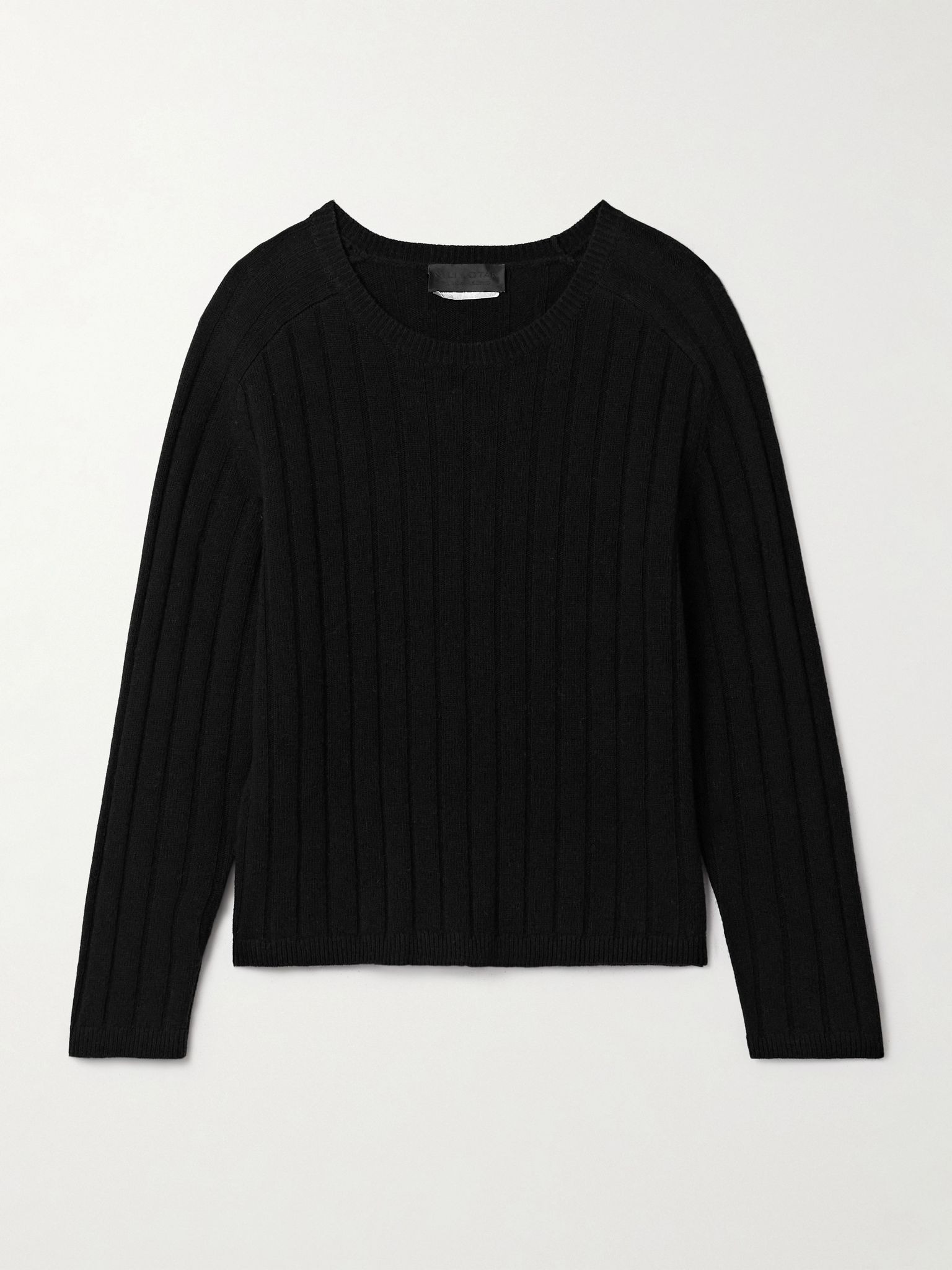 Alise ribbed merino wool and cashmere-blend sweater Black - 1