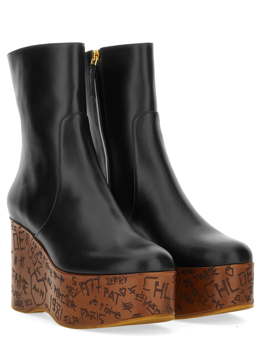 MAXIME WEDGE ANKLE BOOT WITH ENGRAVINGS - 2