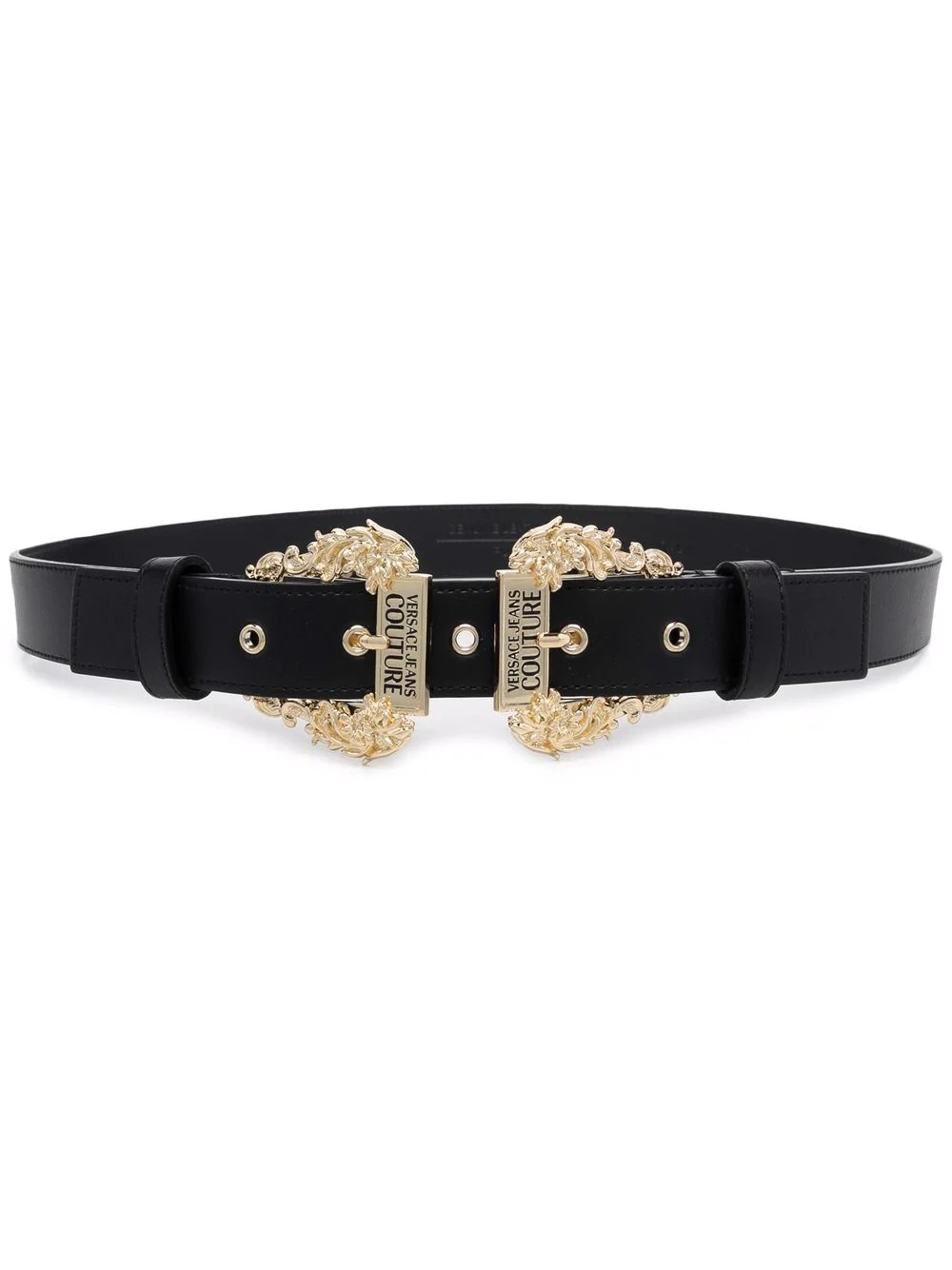 logo double-buckle belt - 1