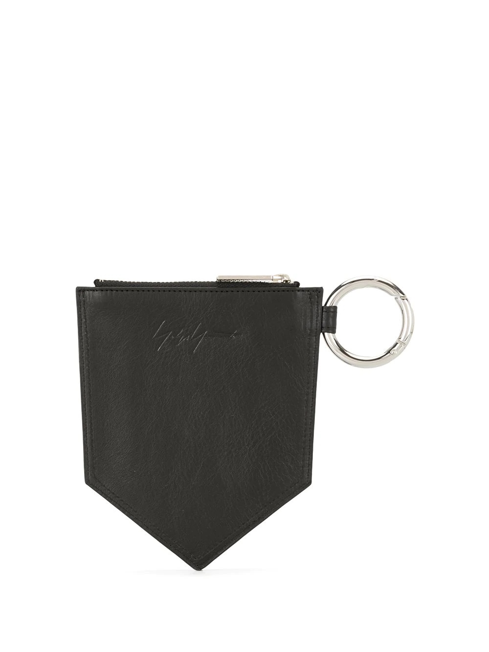 zip-pocket leather keychain - 1