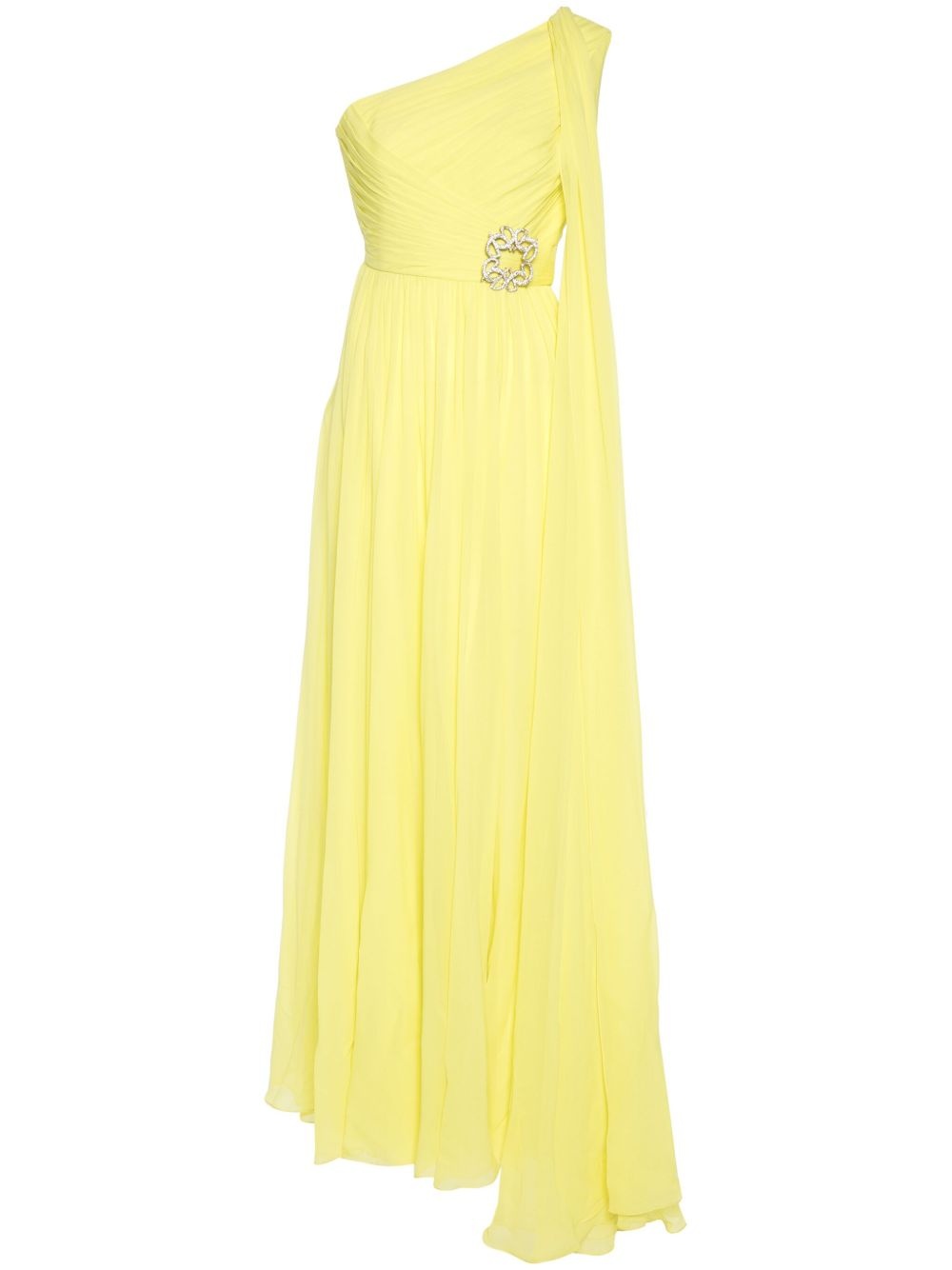 draped one-shoulder gown - 1