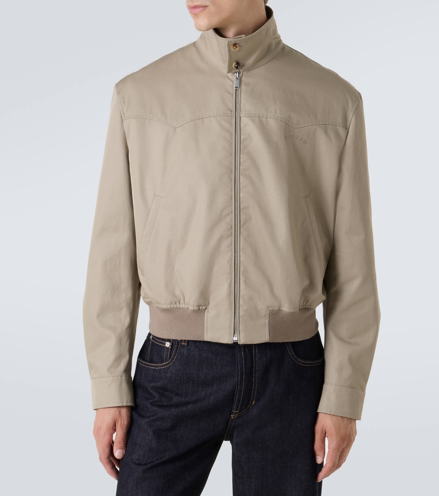 Logo cotton gabardine jacket - 3