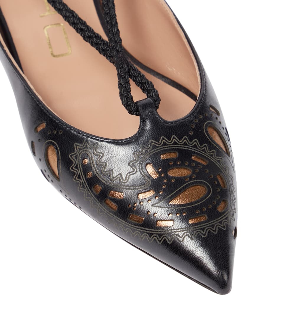 Perforated leather ballet flats - 6