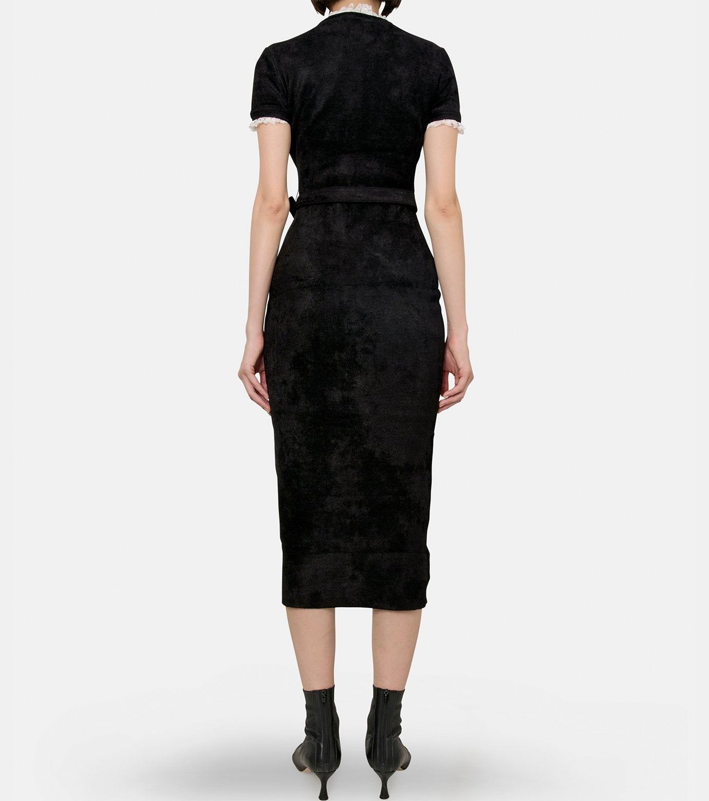 Black Chenille Knit Mini Dress - 4