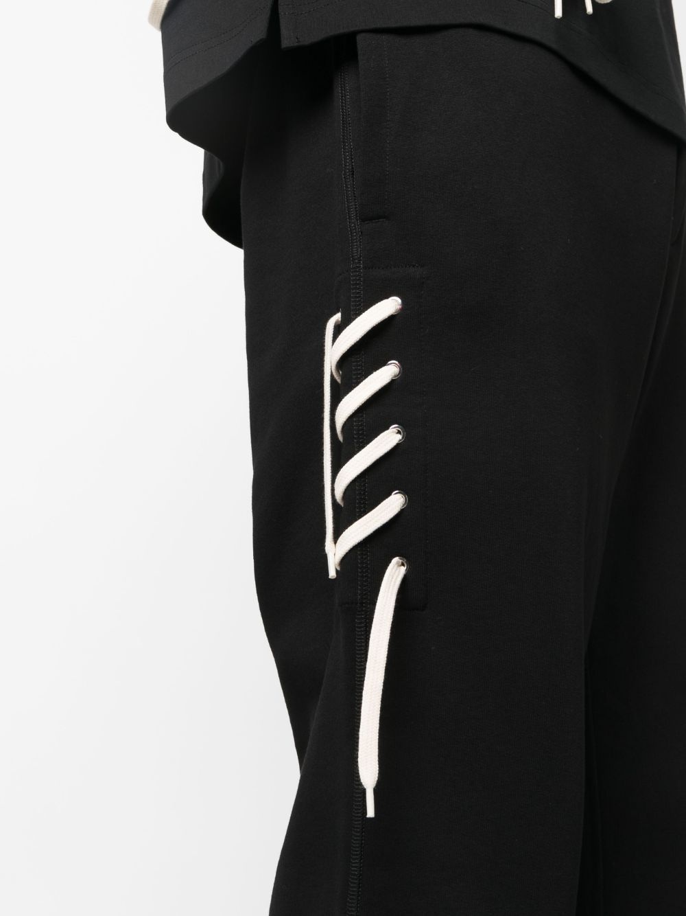lace-up organic cotton track pants - 5