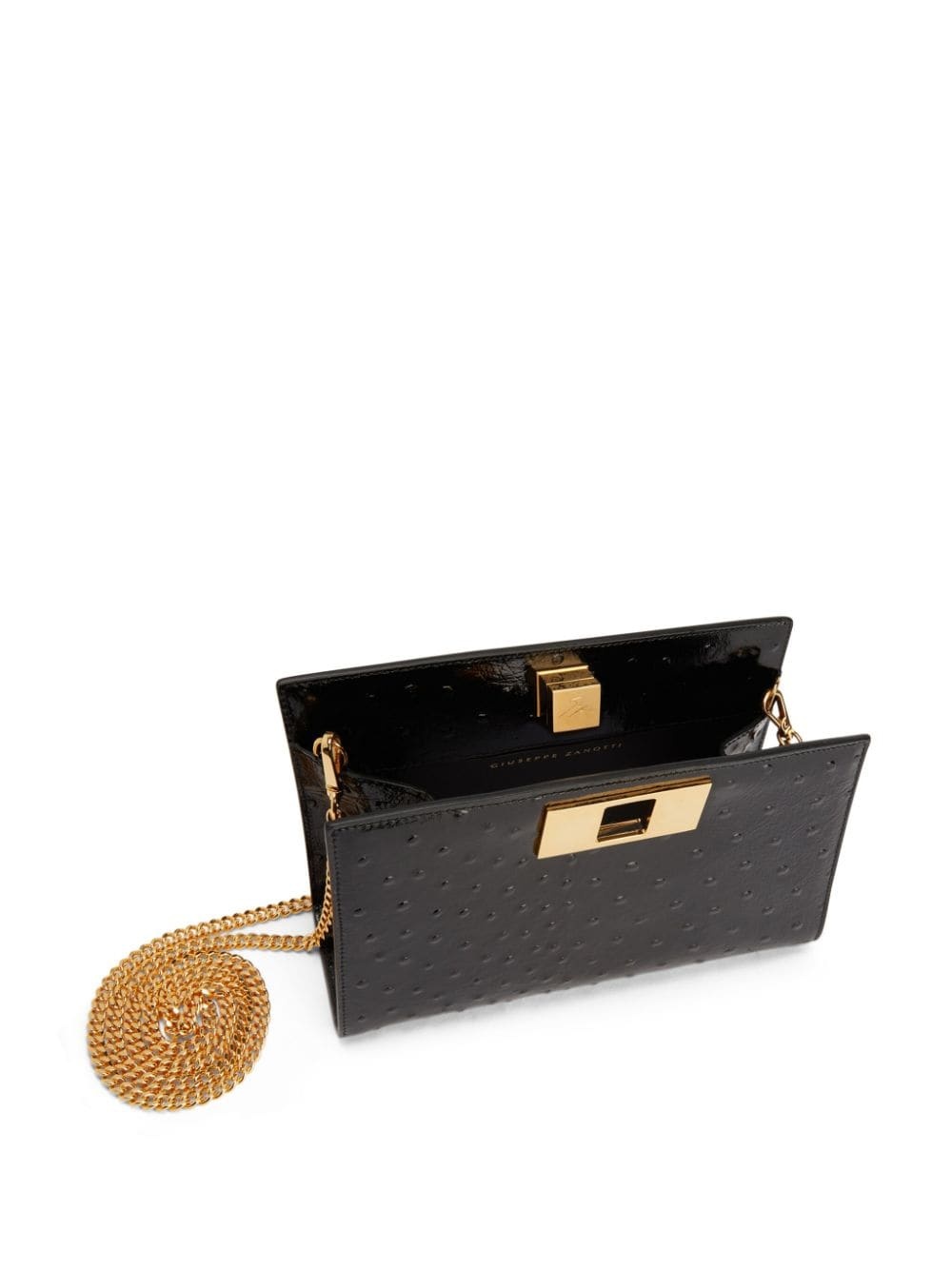 Annhita ostrich-print leather clutch bag - 5