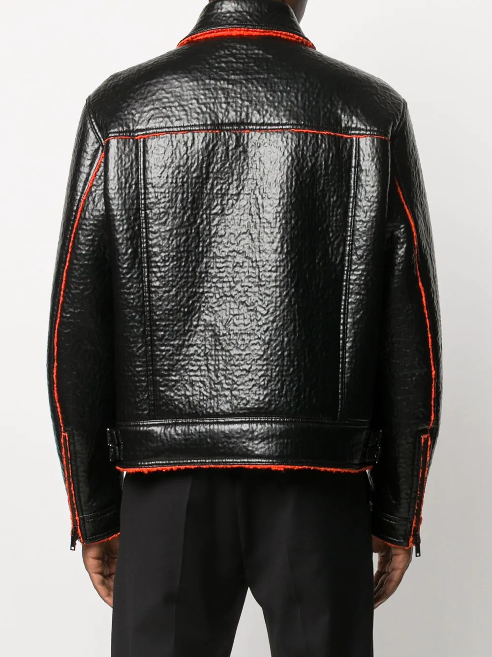 shearling biker jacket - 4