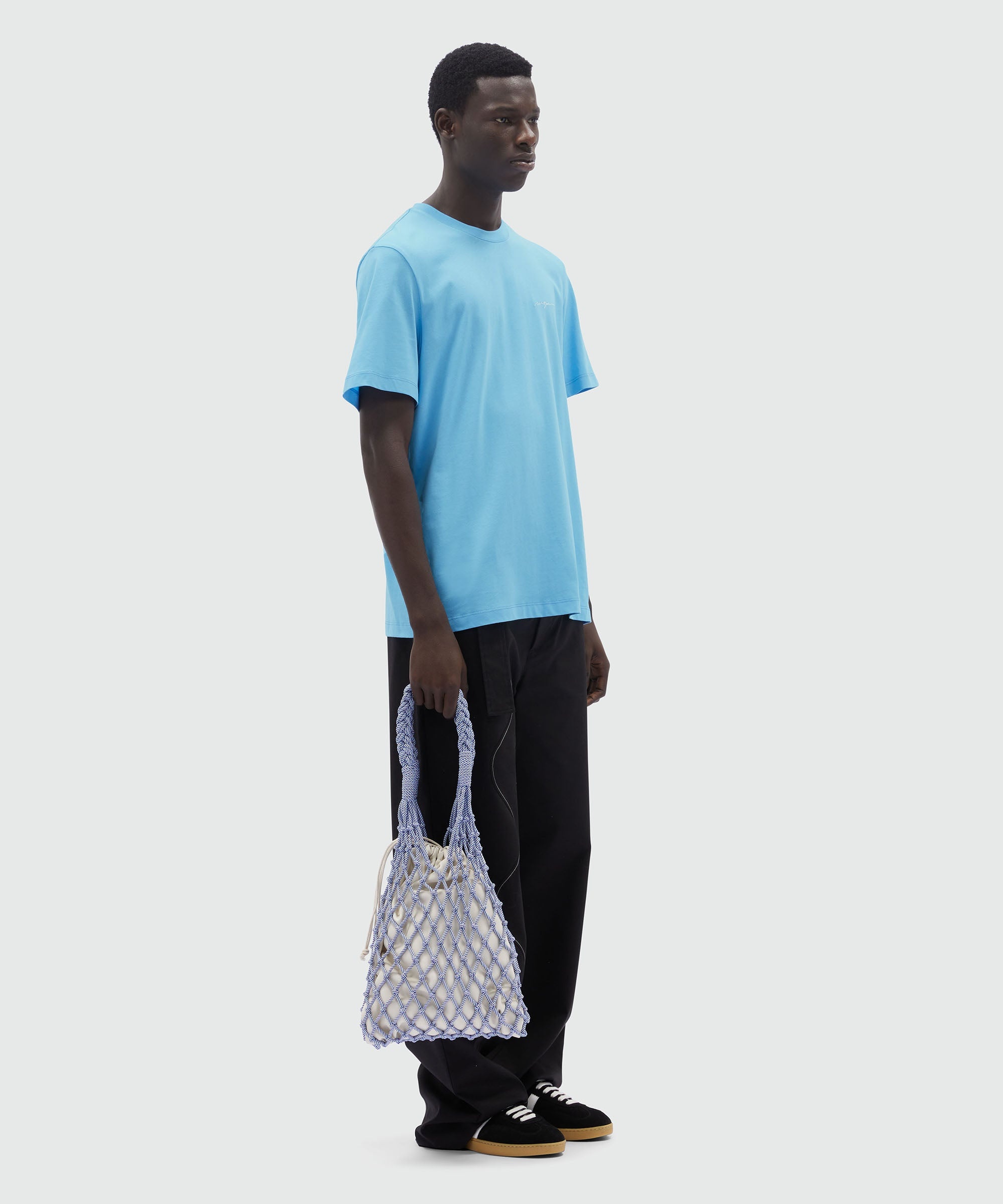 Light blue jersey T-Shirt and embroidered logo - 4