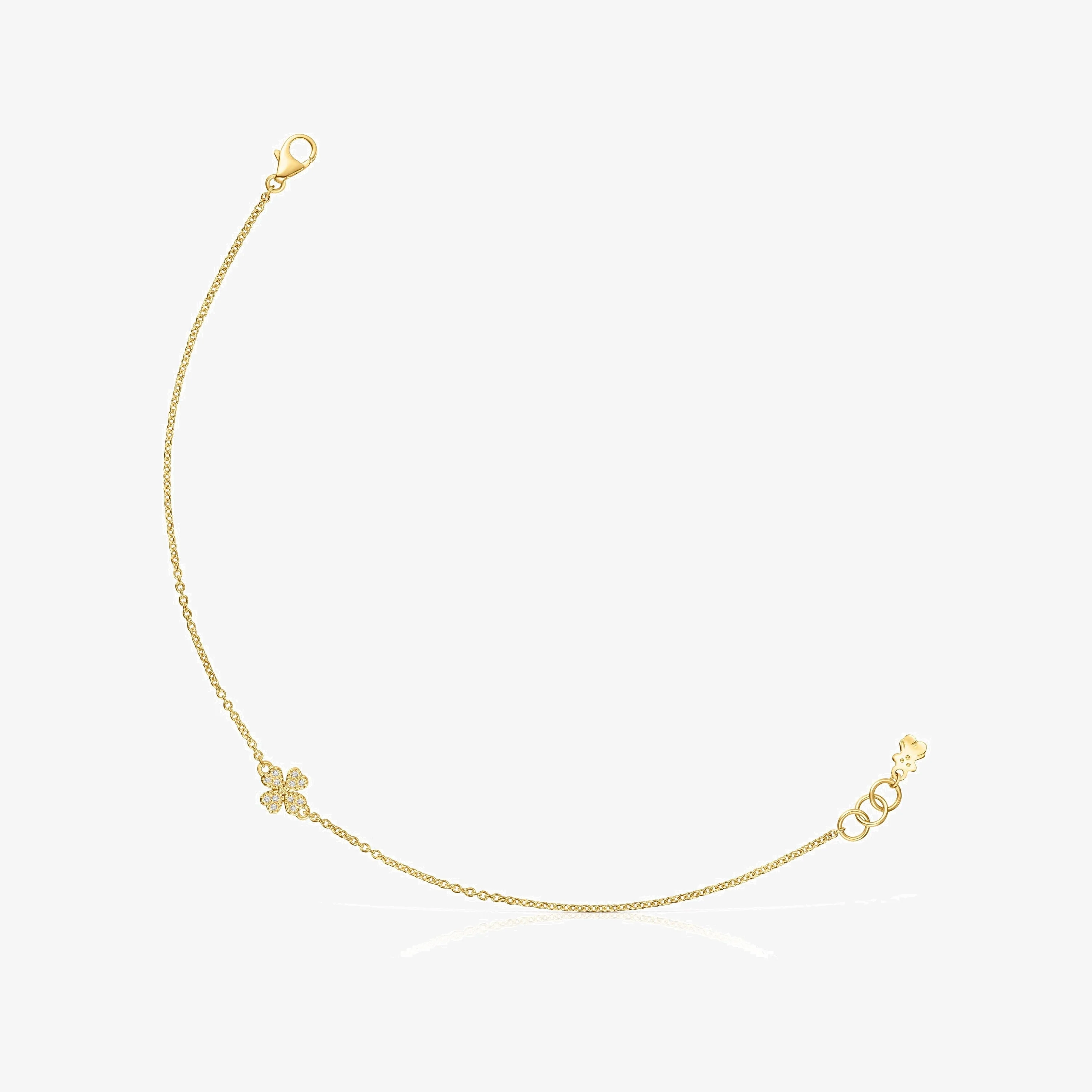 18K solid gold TOUS Good Vibes clover Bracelet with Diamonds - 1