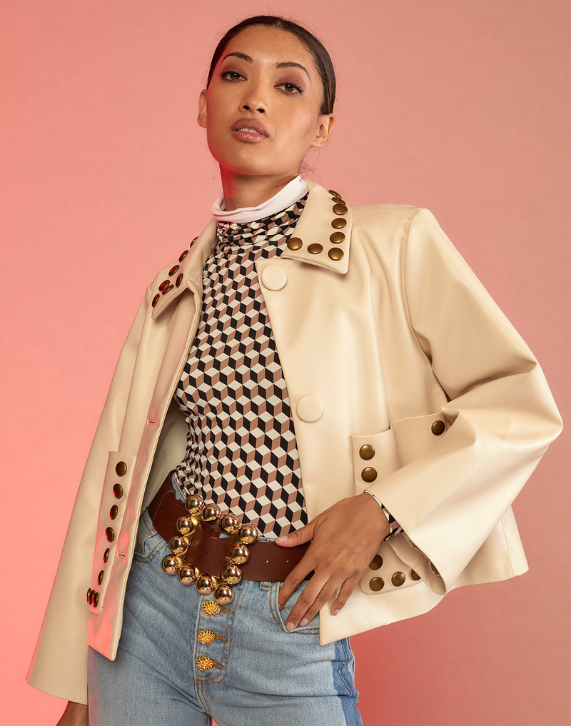 Studded Vegan Leather Jacket 1