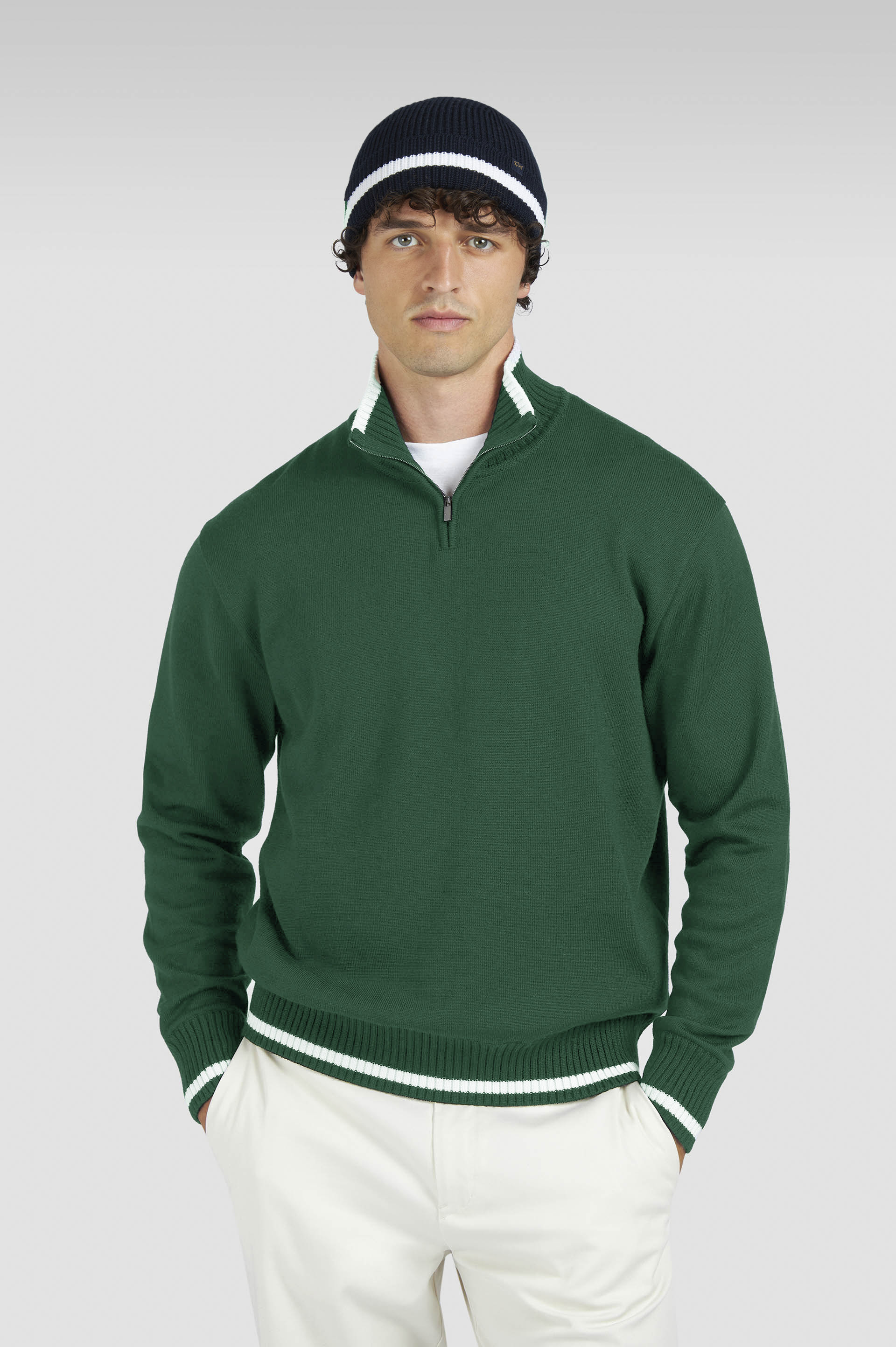 SOFT COOL TOUCH WOOL HALF ZIP SWEATER - 6