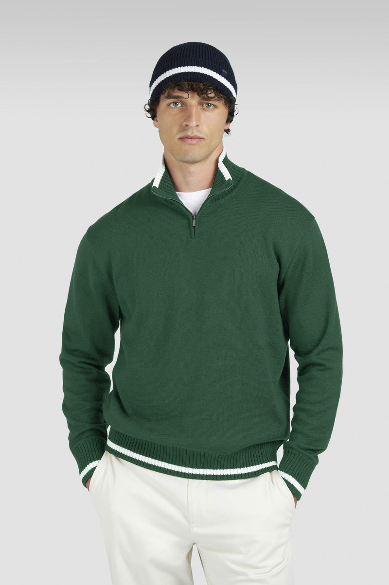 SOFT COOL TOUCH WOOL HALF ZIP SWEATER 6