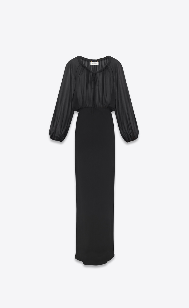 long dress in silk georgette 1