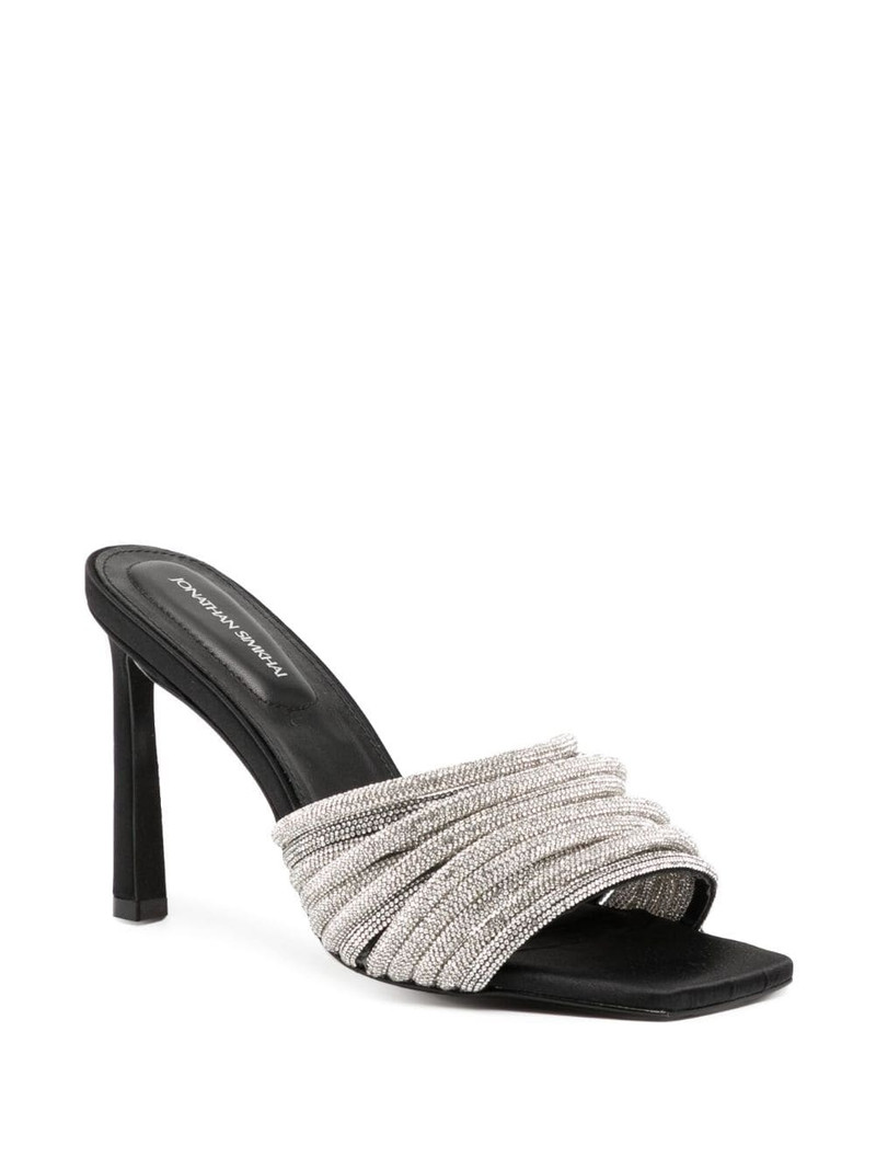 SIMKHAI Lena 100mm crystal-embellished mules outlook