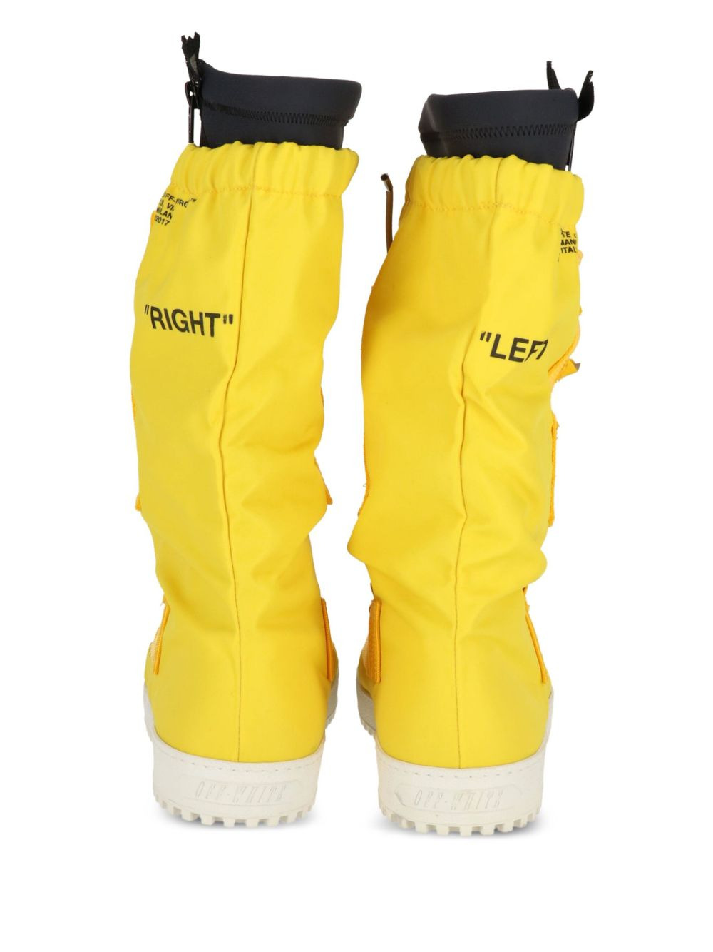 lace-up zip ridged-sole rain boots - 3