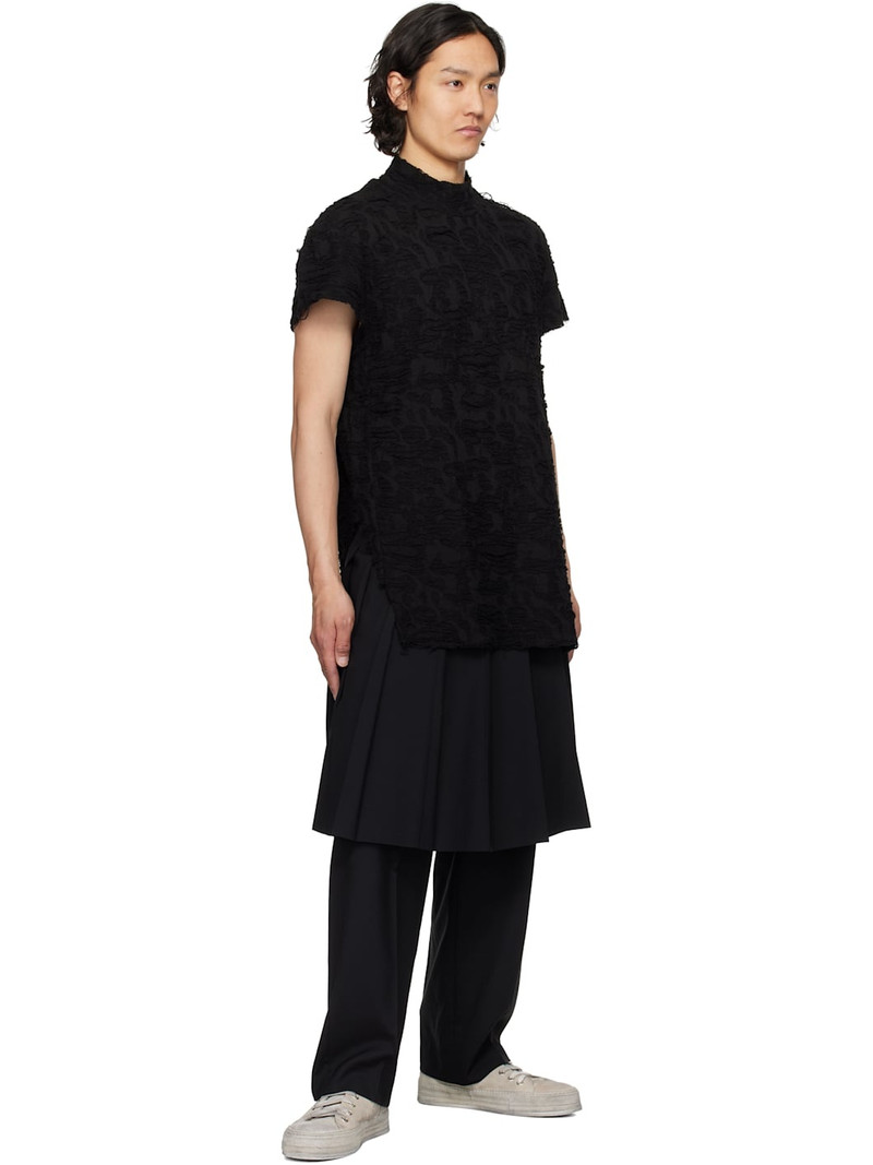 Julius Black Fibroin Mock Neck T-shirt outlook