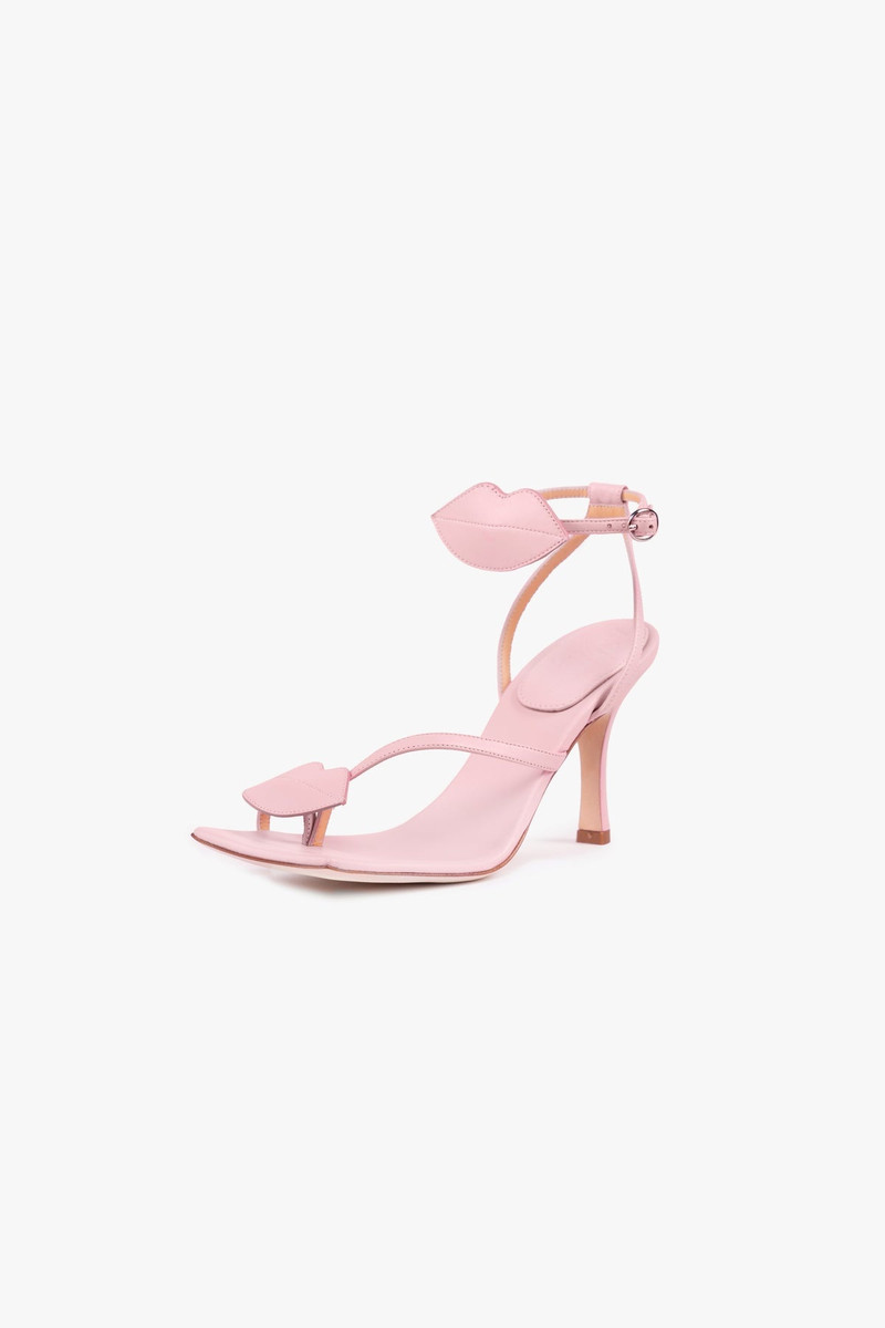 A.W.A.K.E. MODE DELTA KISS HIGH HEEL SANDAL LIP APPLIQUÉ PALE PINK - EXCLUSIVE outlook