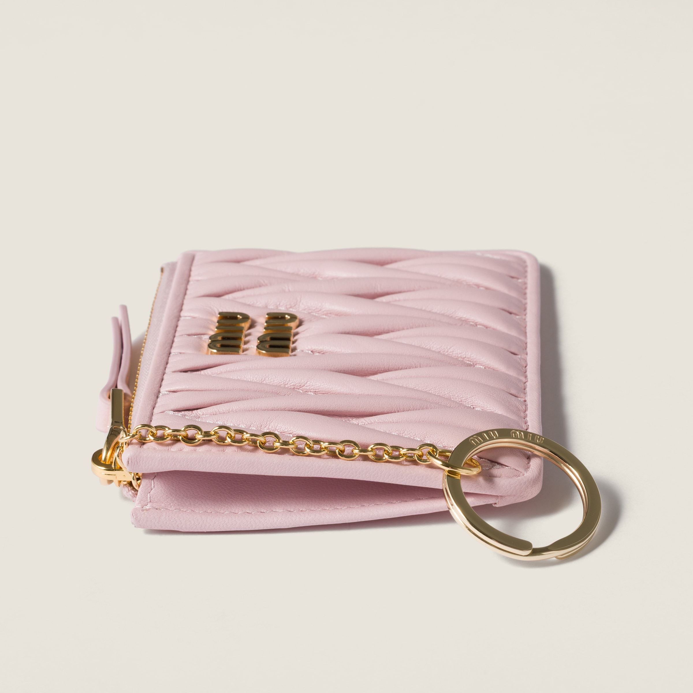Matelassé nappa leather card holder - 3