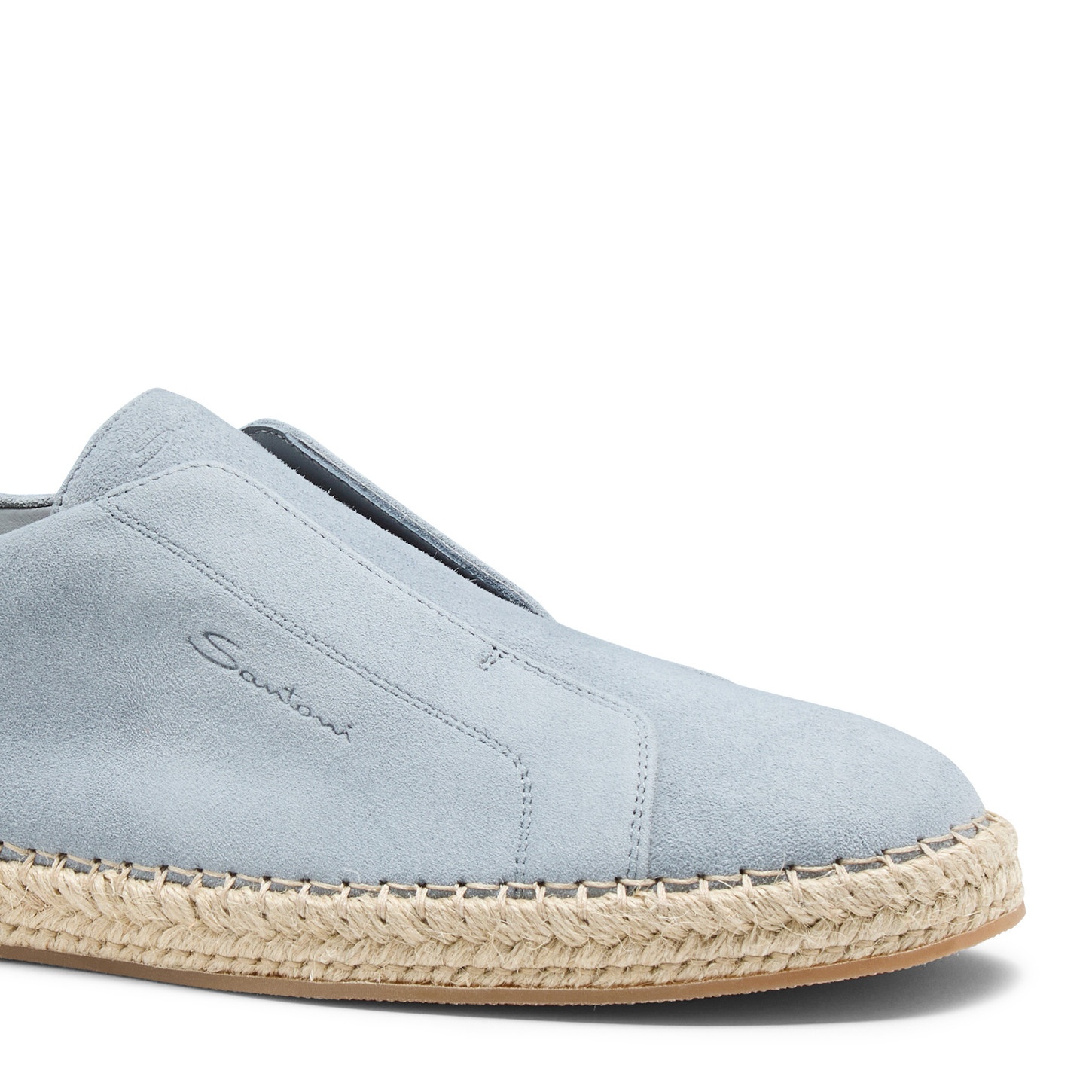Men's light blue suede espadrilles - 6