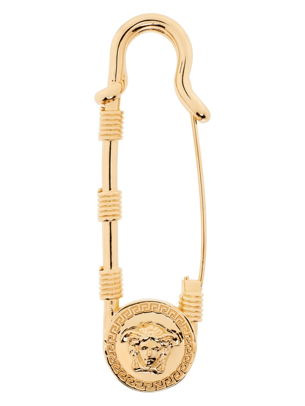VERSACE Gold Safety Pin Brooch ssense REVERSIBLE