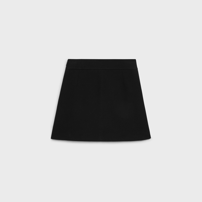 CELINE trapeze mini skirt in gauffered double wool outlook