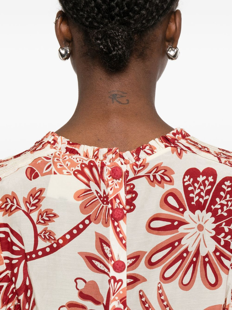 ruffled-neck floral-print blouse 5
