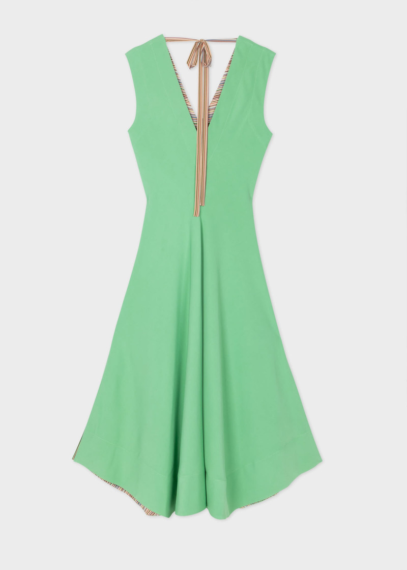Paul Smith Green 'Signature Stripe' Midi Dress outlook