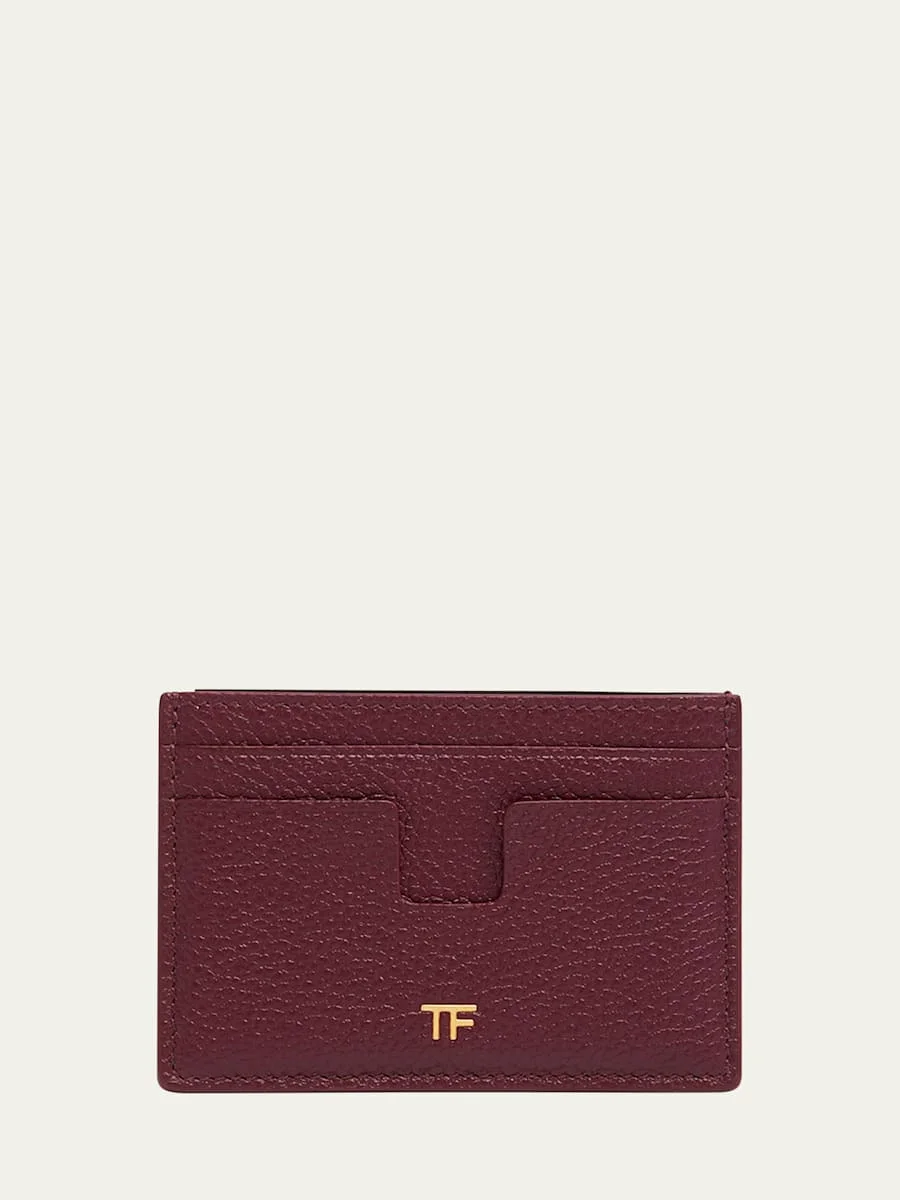 TF Card Holder in Grained Leather - 1