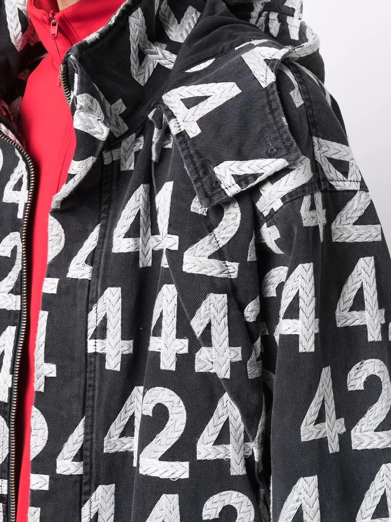all-over logo print jacket 5