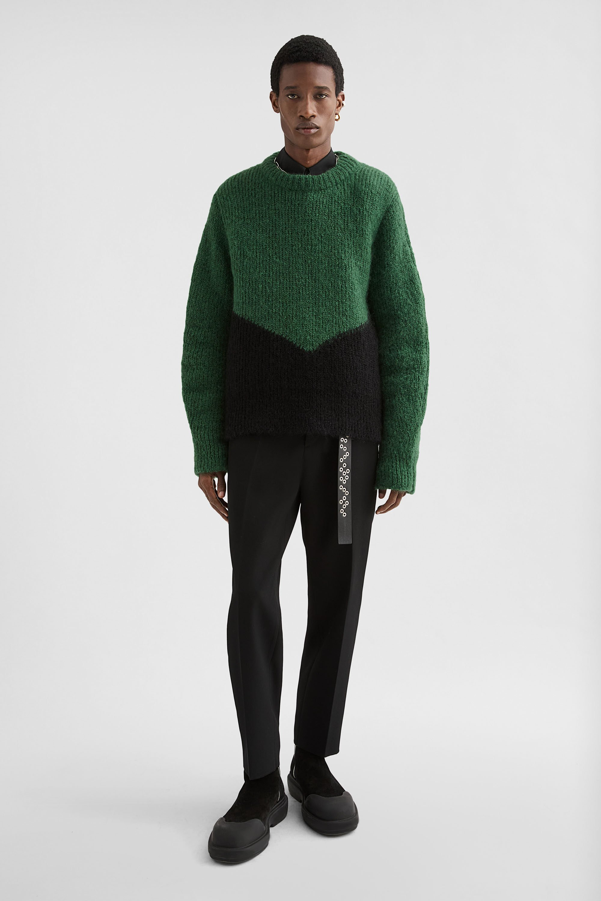 Wool Blend Crew-Neck Sweater - 5