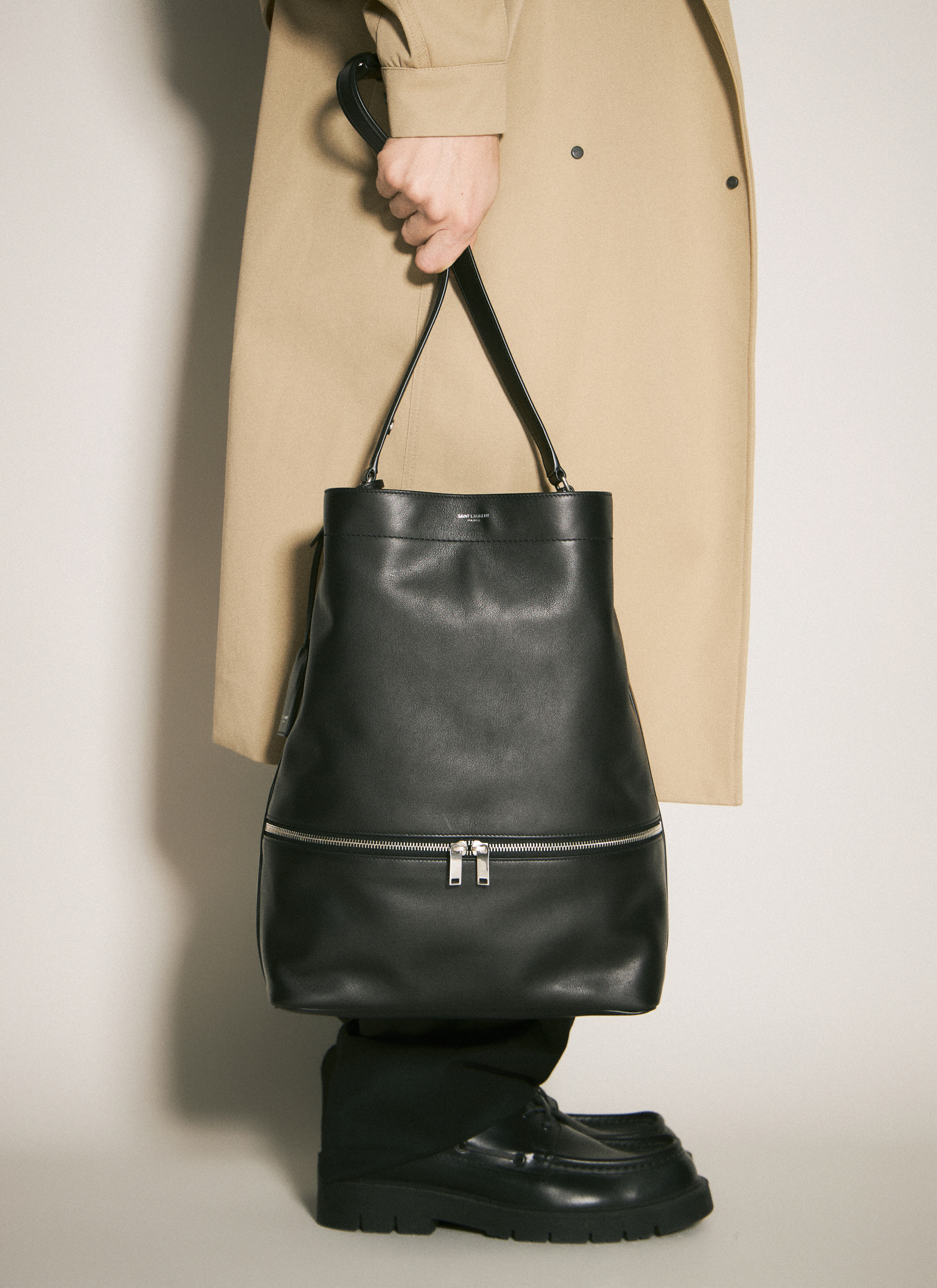 Leather Hobo Tote Bag - 3