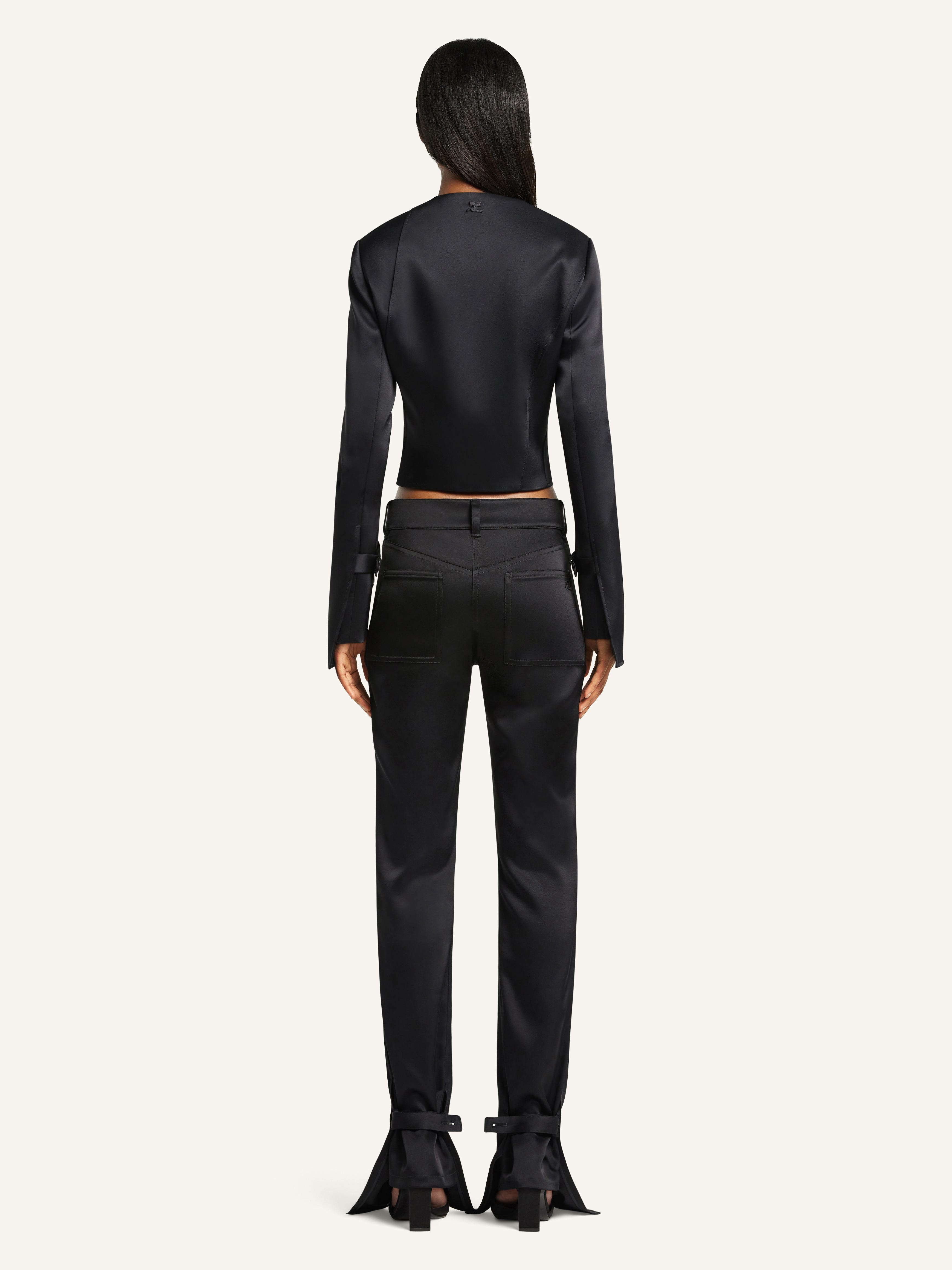 SATIN BOOTCUT PANTS - 4