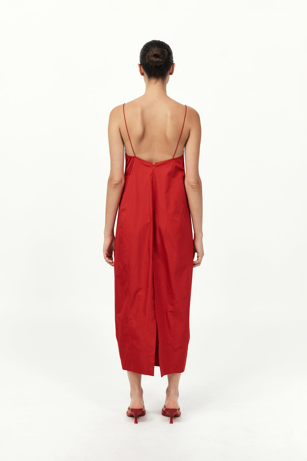 Paper Taffeta Cocoon Dress - Red - 4