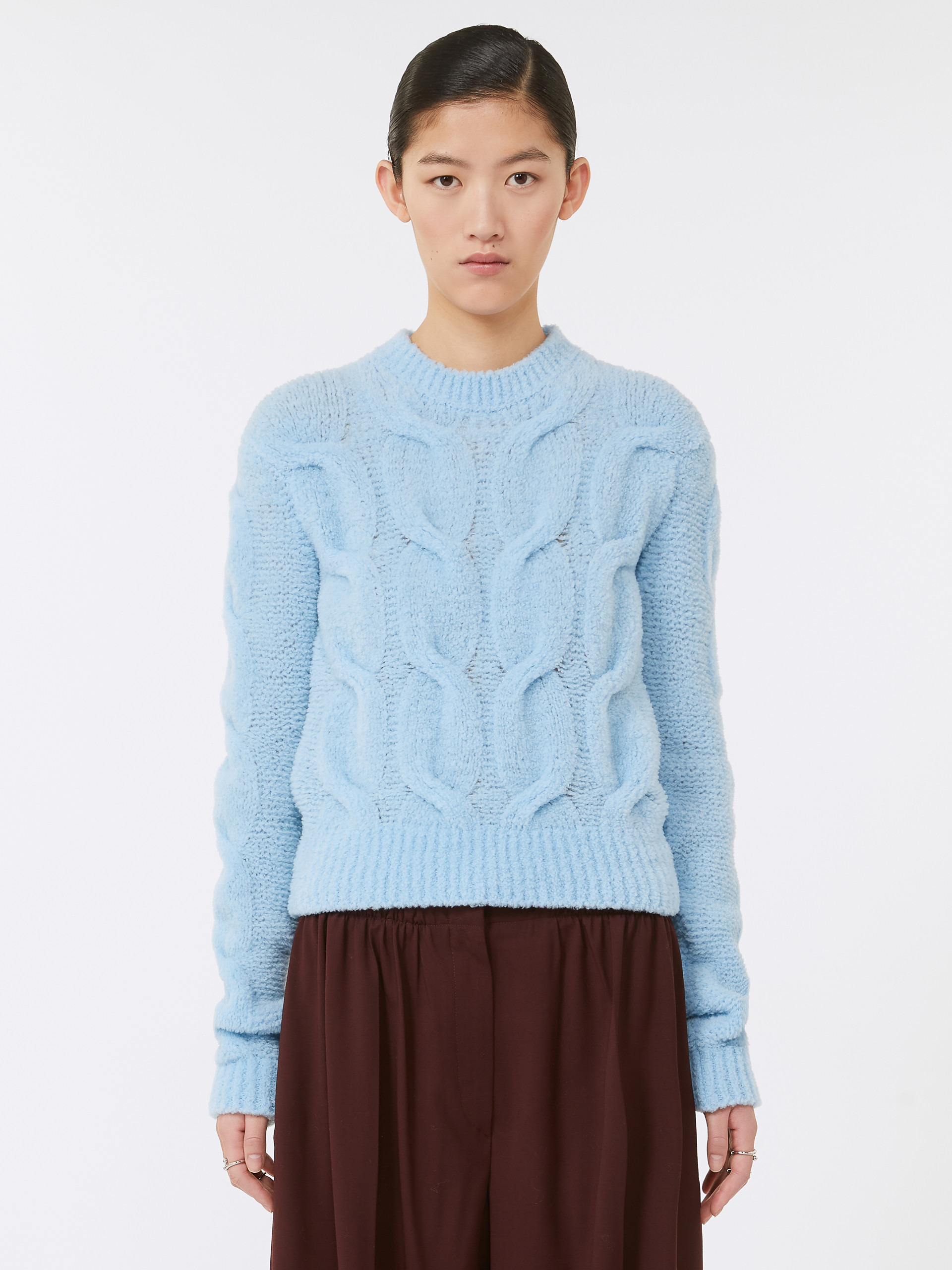 NUVOLE Fluffy cable-knit sweater - 3