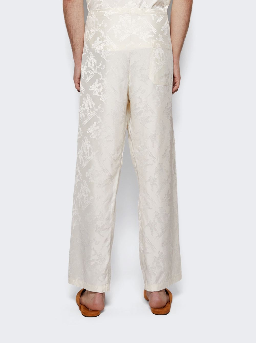 Football Jacquard Pajama Pants Cream - 5