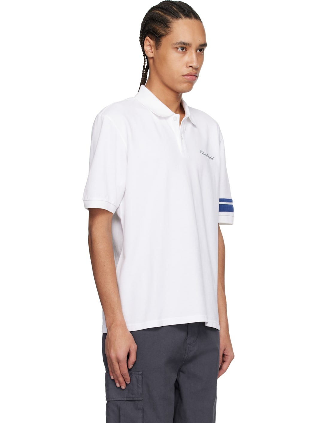 White 'Global' Pique Polo - 2