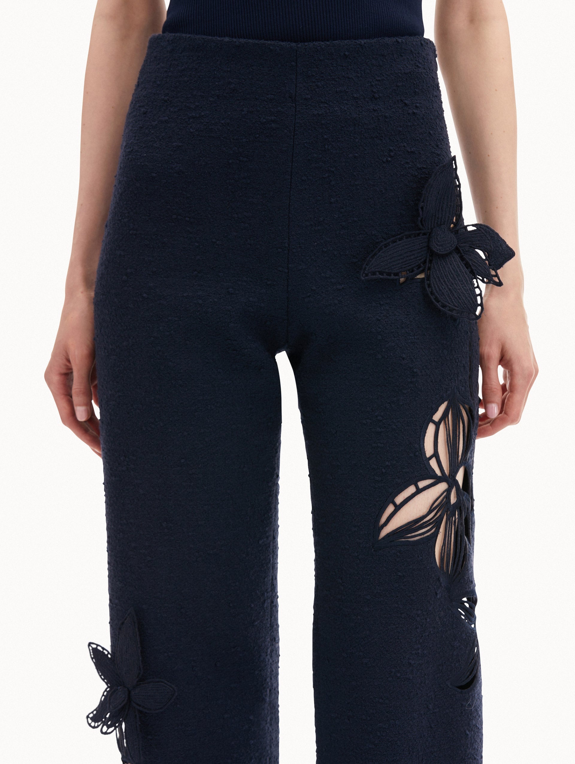 ORCHID EMBROIDERED TWEED PANT - 6