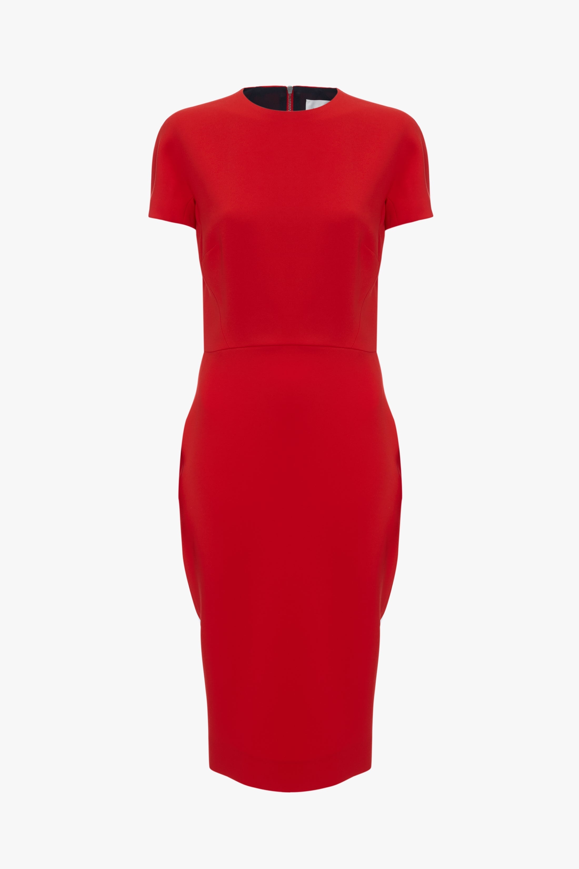 Victoria Beckham T-Shirt Fitted Midi Dress with Back Zipper