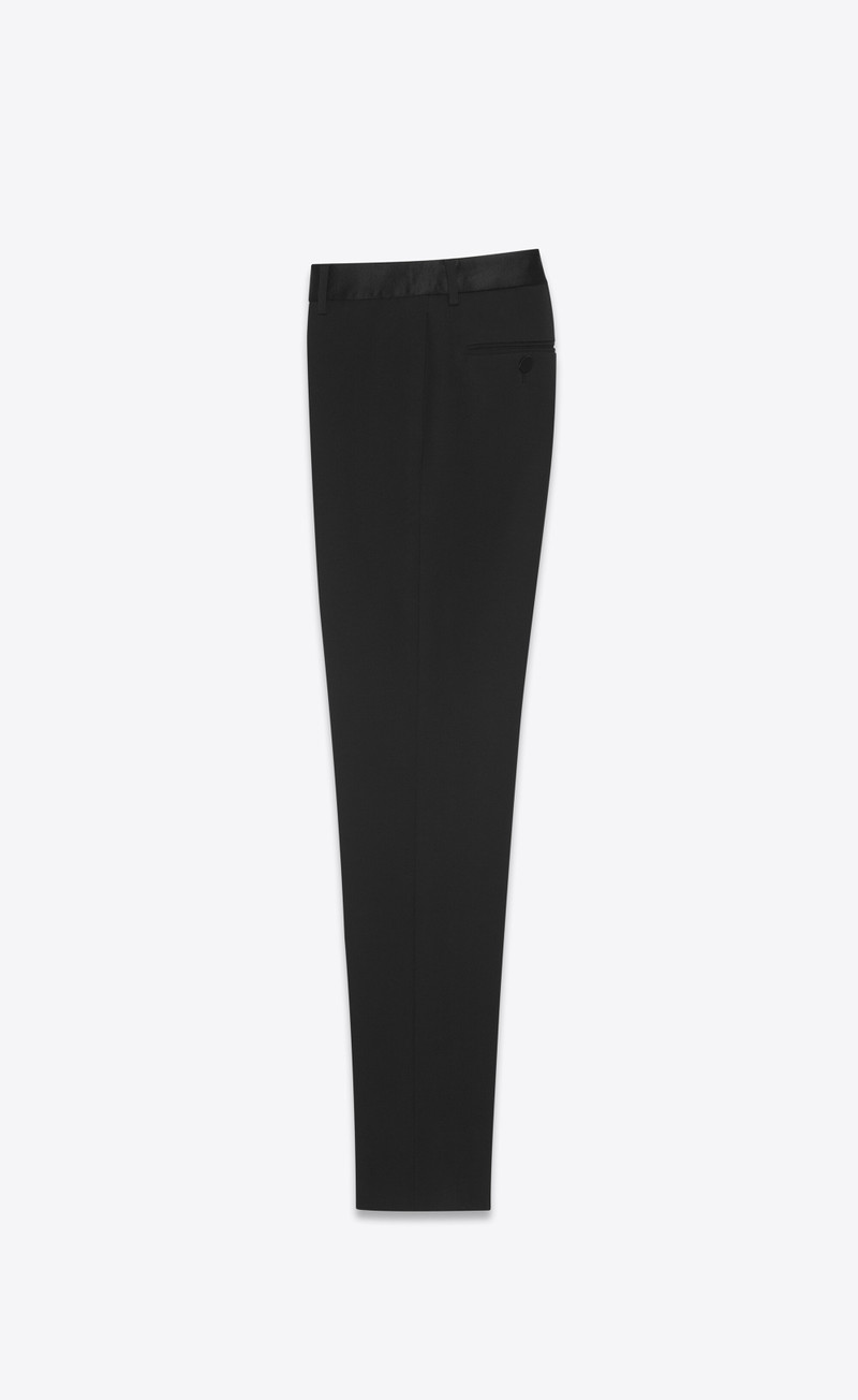 SAINT LAURENT straight-leg tuxedo pants in grain de poudre outlook