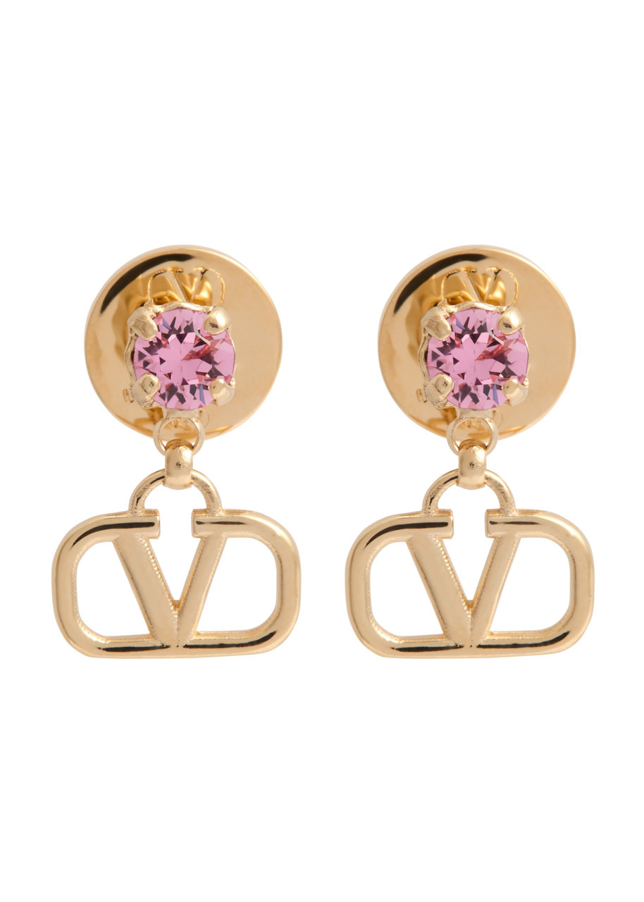 Valentino Garavani Vlogo Crystal-embellished Drop Earrings - 1