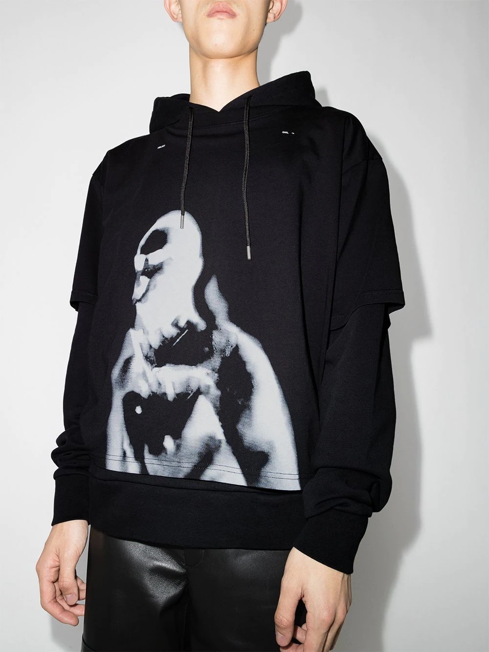 graphic-print double-layer hoodie - 2