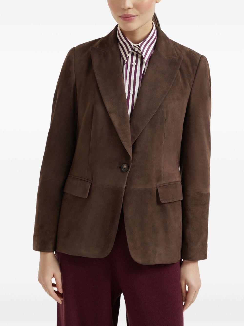 suede blazer - 3
