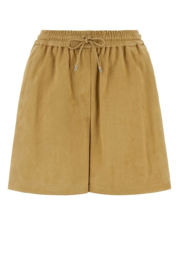 Loewe Woman Beige Suede Shorts - 1