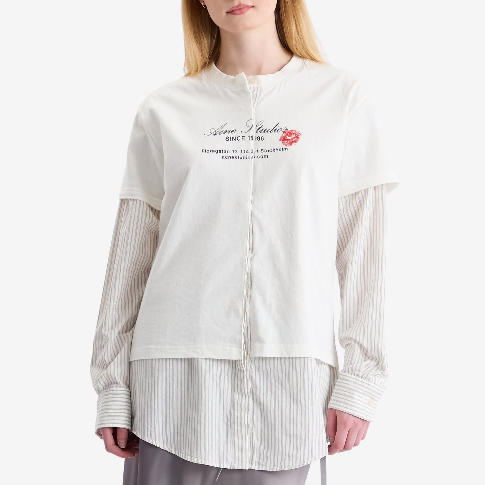 Acne Studios Eliah Double Layer Business Card Logo T-Shirt - 2