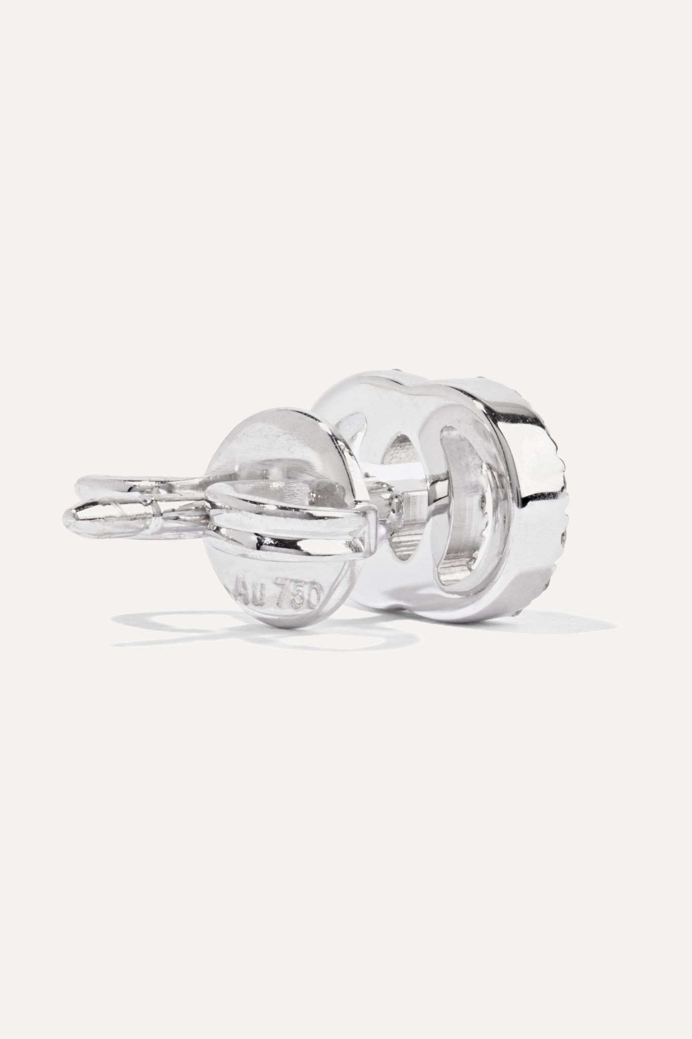 18-karat white gold diamond earrings - 4