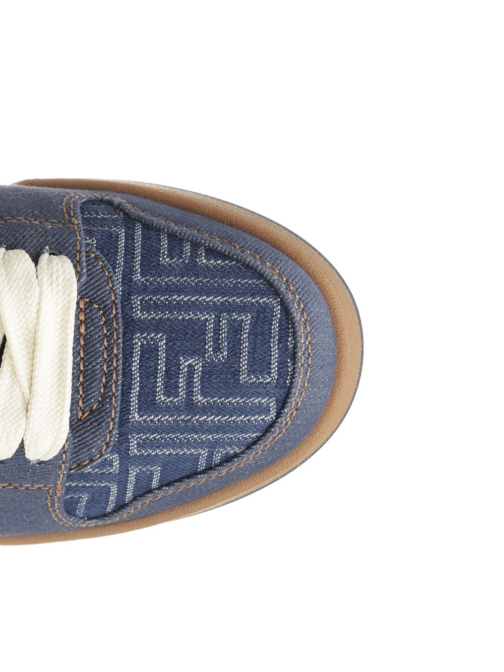 Match Denim Ff Embossed Sneakers Blue - 4