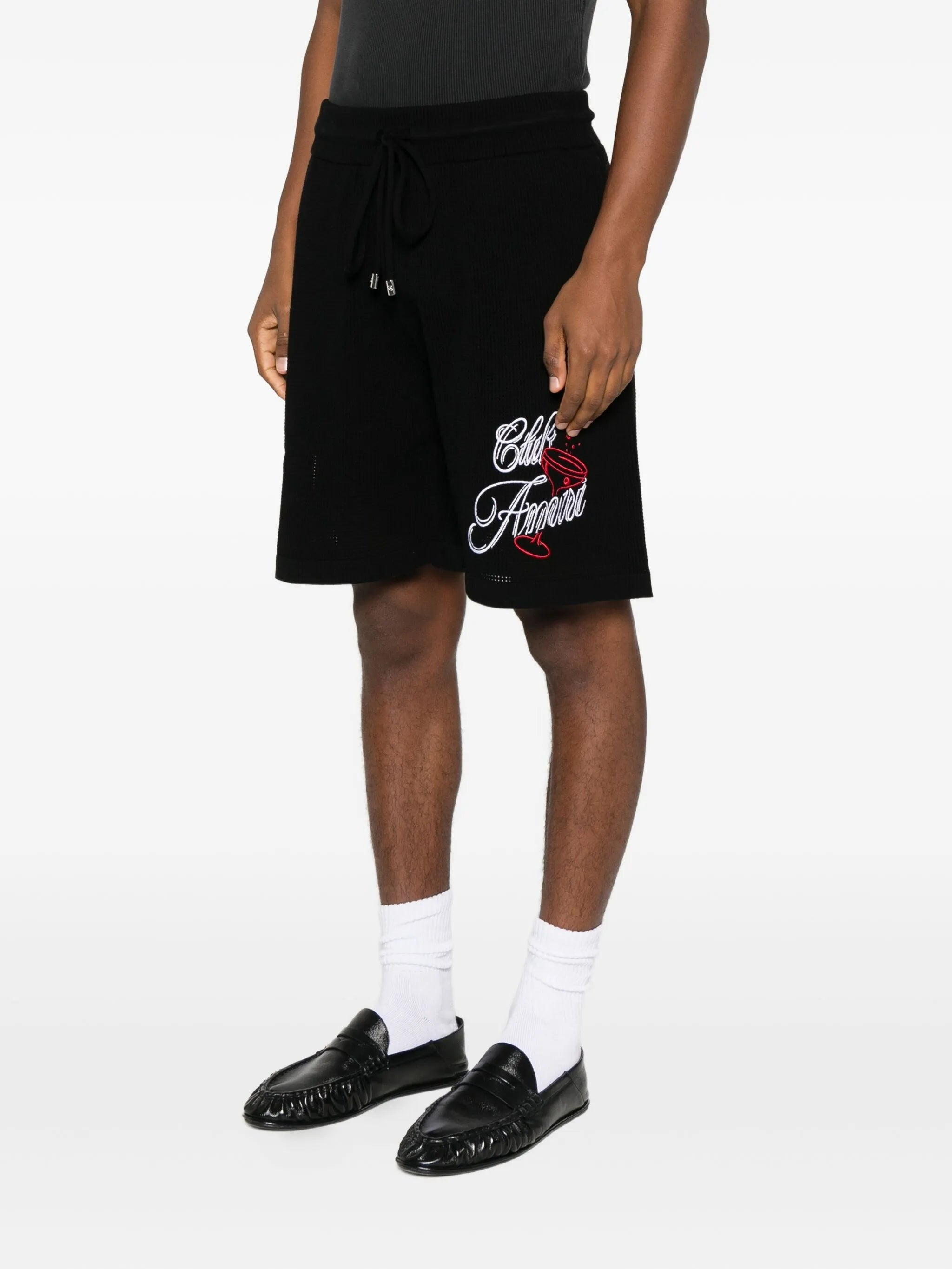 Amiri Embroidered-lettering Shorts - 4